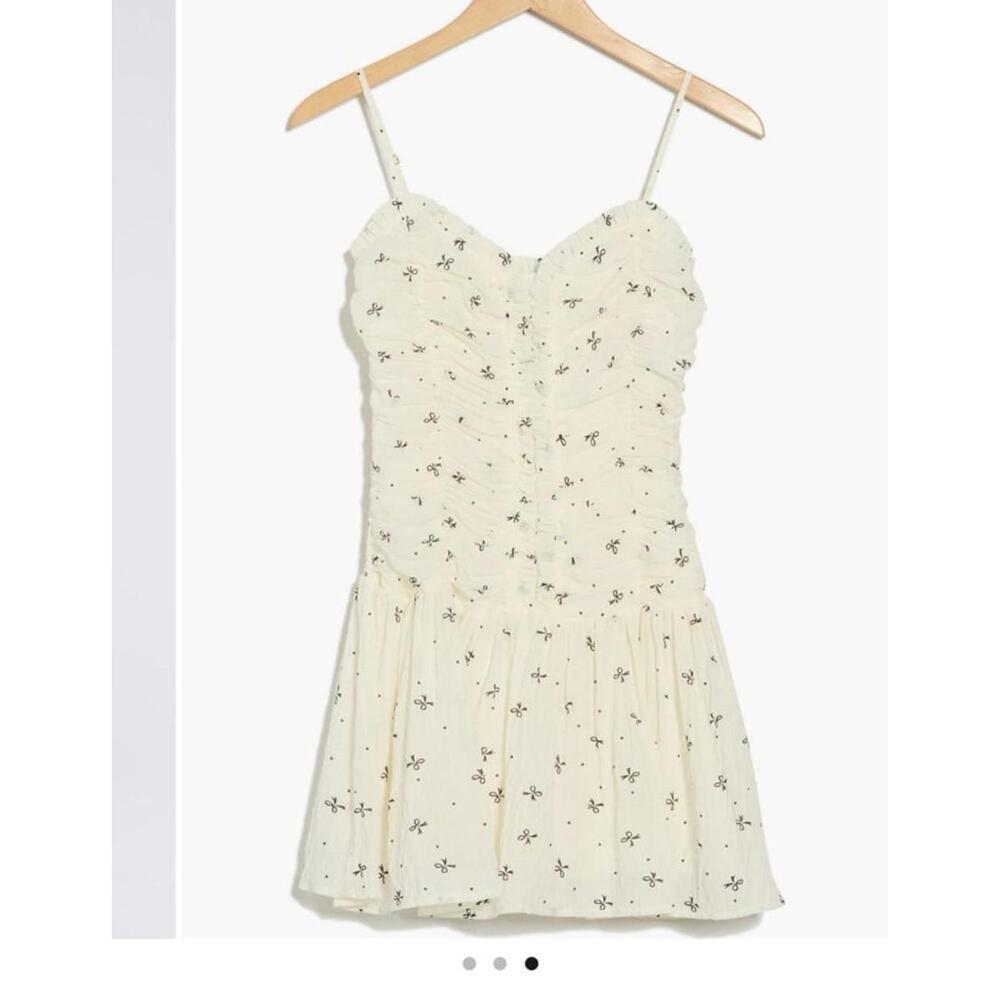 Lush Bow Print Drop Waist Minidress